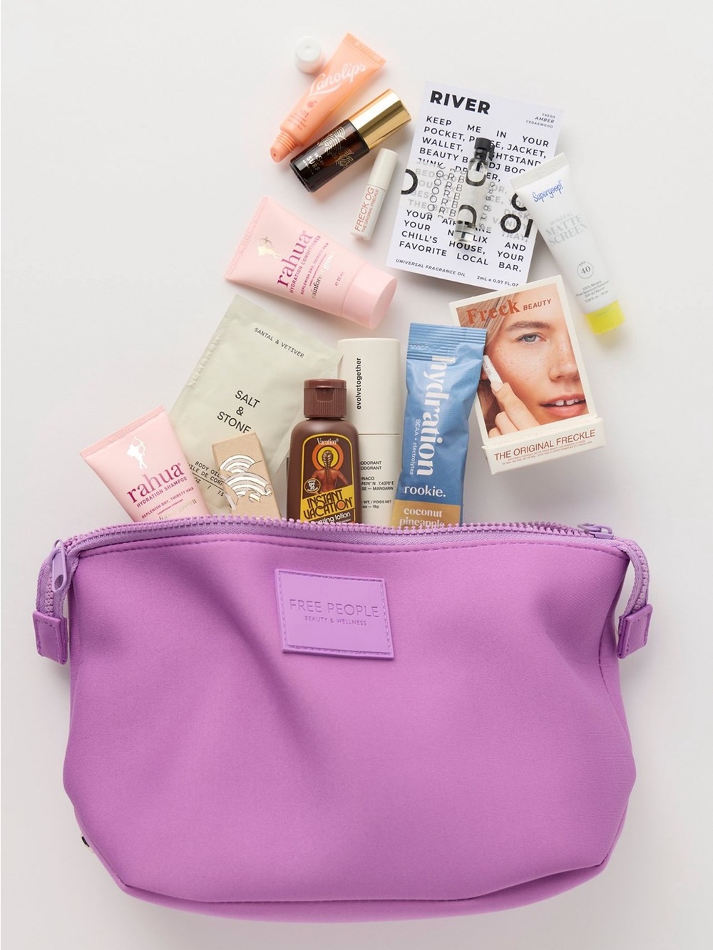 NEW! NWT Free People Curated Beauty & Wellness Bag with Products